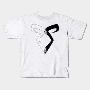 Shadowhunters rune / The Mortal Instruments - Angelic power rune half solid half silhouette (black) - Clary, Alec, Izzy, Jace, Magnus - Malec - Parabatai Kids T-Shirt